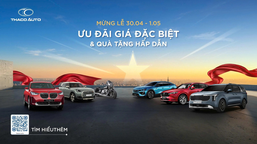 THACO AUTO ưu đãi đặc biệt và quà tặng hấp dẫn trong tháng 4/2026