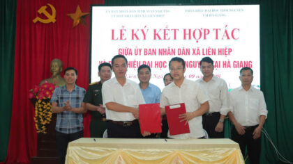 Phân hiệu Đại học Thái Nguyên tại Hà Giang và UBND xã Liên Hiệp, tỉnh Tuyên Quang đã ký kết Biên bản ghi nhớ hợp tác.